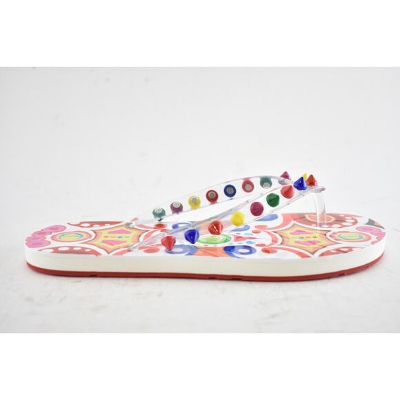 Christian Louboutin Loubi Flip Spikes Donna Flat Multi Thong Flip Flop Sandal 36 - Picture 2 of 11